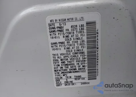 2013 Nissan Rogue S из США, поврежденный, VIN JN8AS5MV4DW661832